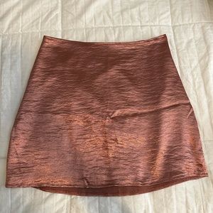 Express Rust Metallic Mini Skirt
